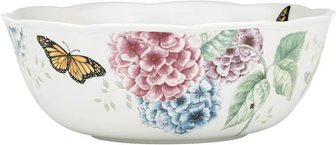 Lenox Butterfly Meadow Hydrangea Large Serve Bowl, 2.70 LB, microwave safe | by Lenox