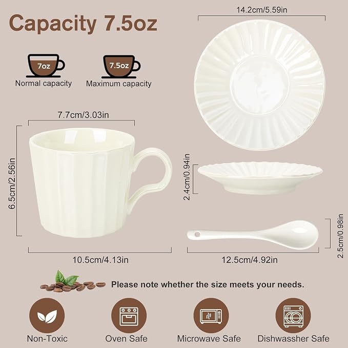 7.5oz Ceramic Cappuccino Cup - Image 2