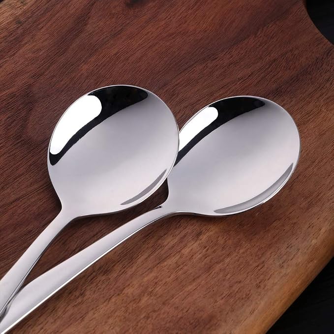 Buyer Star Bouillon Spoon Sets, 7-Inch Round Soup Spoons, Stainless Steel - Image 4