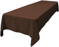 LA Linen Polyester Poplin Washable Rectangular Tablecloth, Stain and Wrinkle Resistant Table Cover 60x144, Fabric Table Cloth For Dinning, Kitchen, Party, Holiday 60 by 144-Inch, Brown