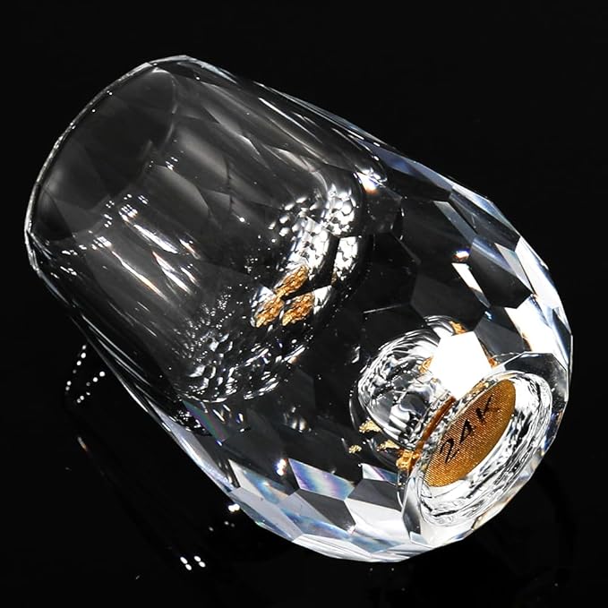 SIYOUKI Crystal Shot Glasses 0.5oz Set,Decorated With 24K Gold Leaf Flakes,Lead-Free,Handmade Set Suitable For MaoTai,Spirits,Drinks Tastin,Gift-Box Packaging (Diamond-6PCS)