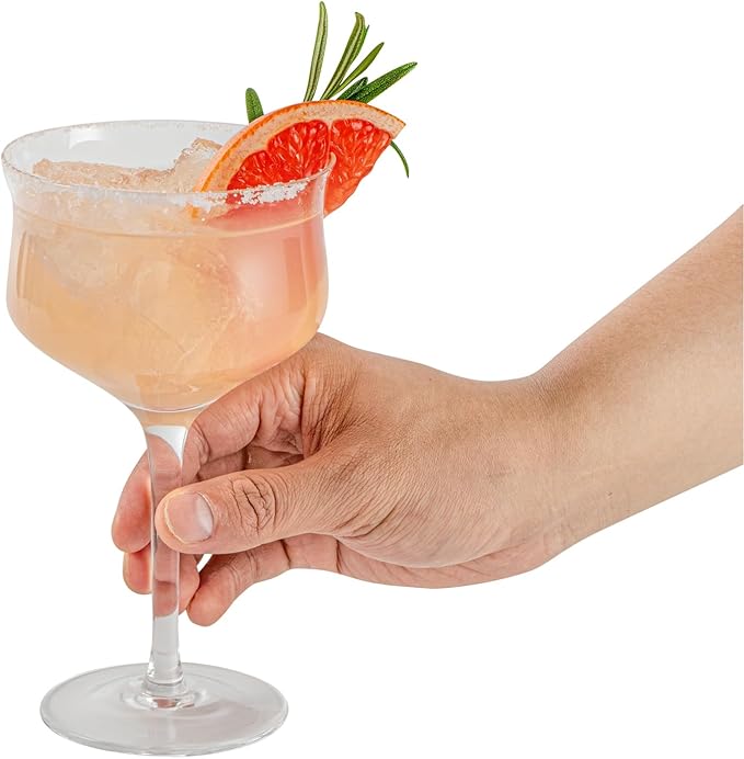 Restaurantware-Vetri 12 Ounce Bar Glasses, 6 Dishwashable Martini Glasses - No Lead, Long Stemmed, Clear Glass Cocktail Drinkware, For Hosting Parties, Serve Wine, Margarita, Cosmopolitan, And More