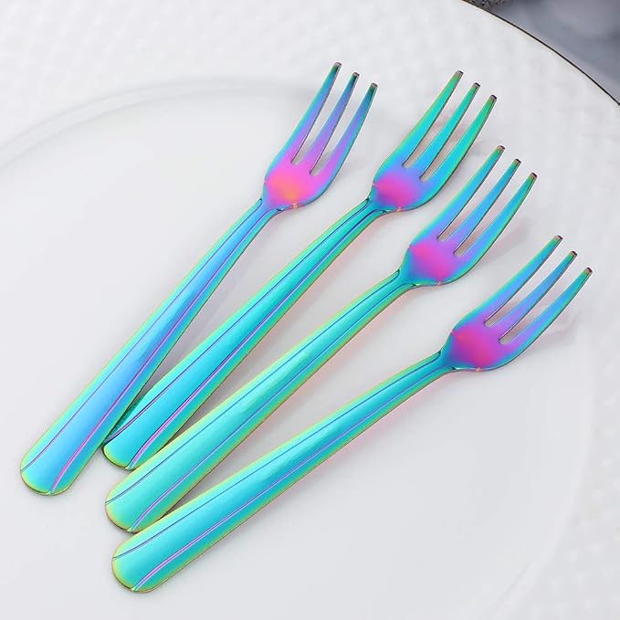 Oyster Fork Set of 12, 5.4 Inch Stainless Steel Cocktail Forks, 3 Tines Mini - Image 3