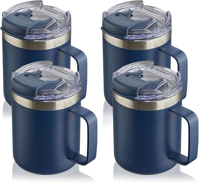 12oz Insulated Travel Coffee Mug by ALOUFEA