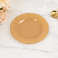 Efavormart 10 Pack | Gold 9" Round Plastic Dessert Salad Plates, Disposable by efavormart