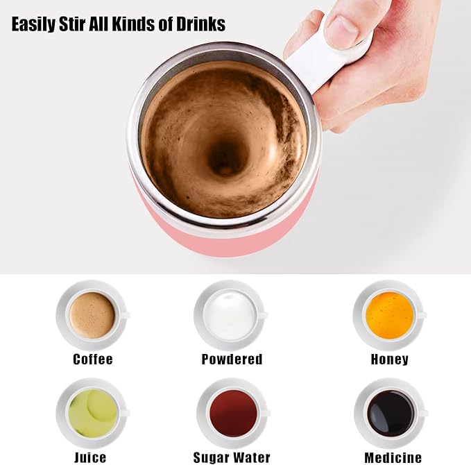 Self Stirring Mug, Rechargeable Auto Magnetic Coffee Mug - Image 5