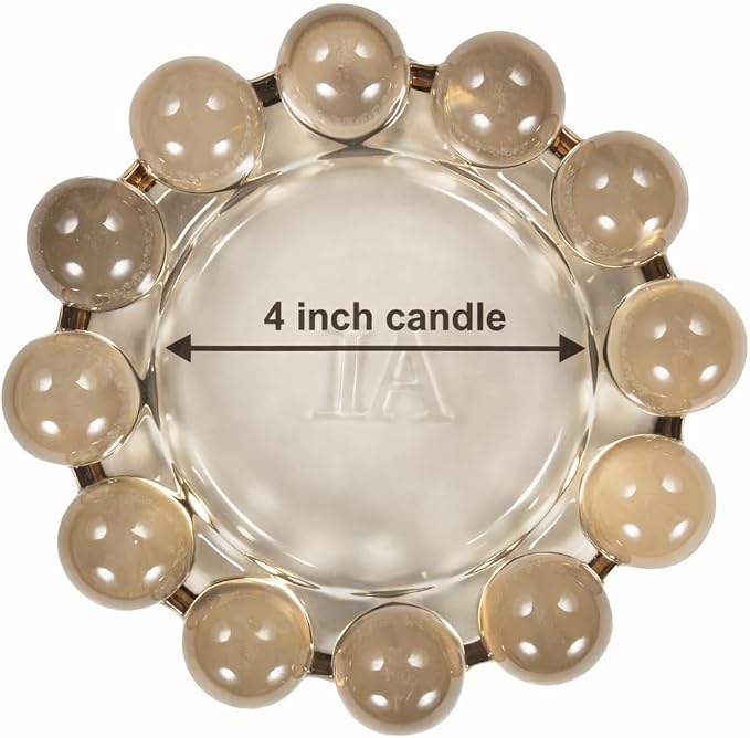 Home Collection Original Amber Glass Large Bubble Candle Dish | Votive and - Image 3