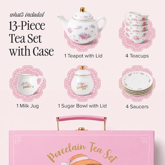 Giggle & Honey® White Floral Tea Party Set - Image 3