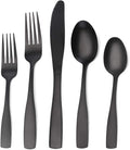 Matte Black Silverware Set, Satin Finish 20-Piece Stainless Steel Flatware set by OCEExquisitesilverware