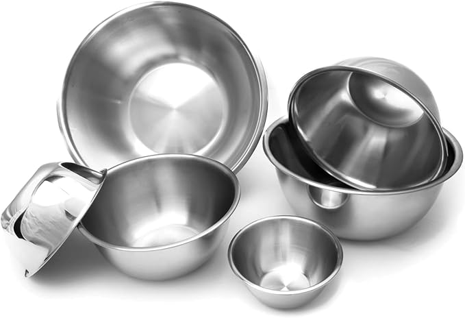 Fox Run 6-Piece Nesting Stainless Steel Polished Mixing Bowls Set | 0.5 - Image 6