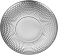 Vintage Hammered Stainless Steel Fruit Tray, Round Textured Metal Dessert Plate for Outdoor Camping and Party Serving, Creative Japanese Style Diamond Pattern