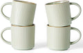 famiware Star Coffee Mug Set for 4, Handcrafted 12 oz Ceramic Stoneware Mugs by Famiware