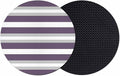 Purple Grey Stripe Coasters Set of 2, Minimalist Farmhouse Striped Soft by PIEPLE