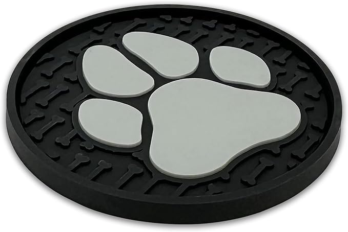 Paw Print Automotive 3D Textured Silicone Coasters (2.6" Diameter) | Universal Fit for All Cars, Trucks, SUVs & More | Non-Slip Durable | Set of 2