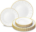 Lullaby 60PCS Pearl White Scalloped Plastic Plates by LULLABY
