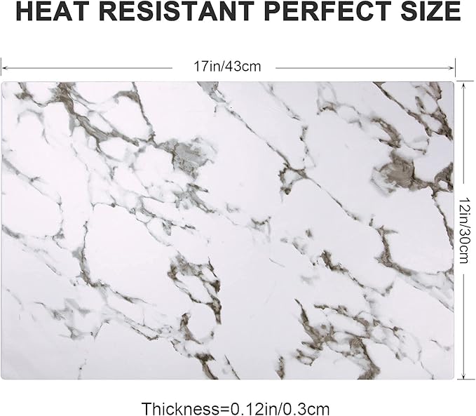 Leather Heat Resistant Placemats Set of 6 Waterproof Wipeable Washable PU Table Mats,Easy to Clean Anti-Slip Place Mats (Marble, 6)