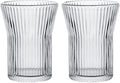 Stripes Glass Coffee Mug | 2-Pack 301-400ml | No Sleeve, Heat-Resistant Glass | by Boxonly