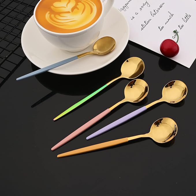 JASHII Flatware Set 24 Piece, Stainless Steel Silverware Set, Macaron Small - Image 7