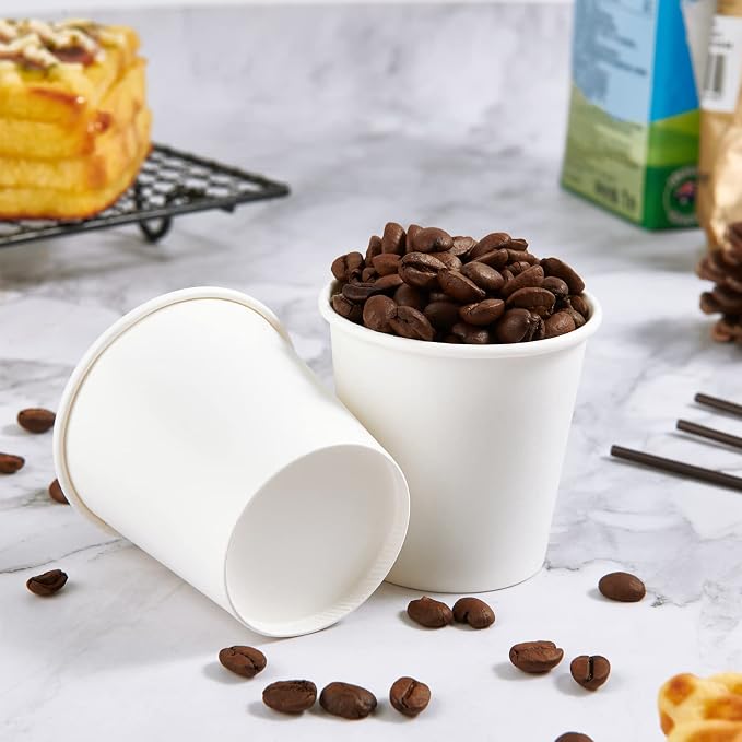 TV TOPVALUE 3 oz Paper Cups, Mini Size, Bathroom Mouthwash, Disposable Cups - Image 5