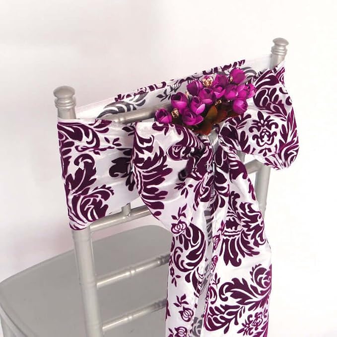 Efavormart 5pc x Damask Flocking Chair Sash - Image 9
