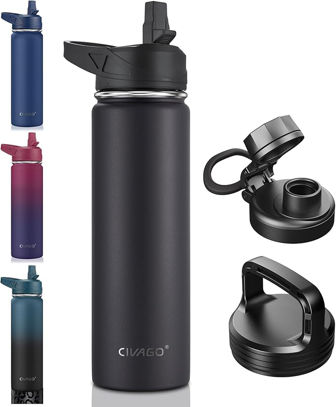 CIVAGO 22 oz Insulated Stainless Steel Water Bottle by CIVAGO