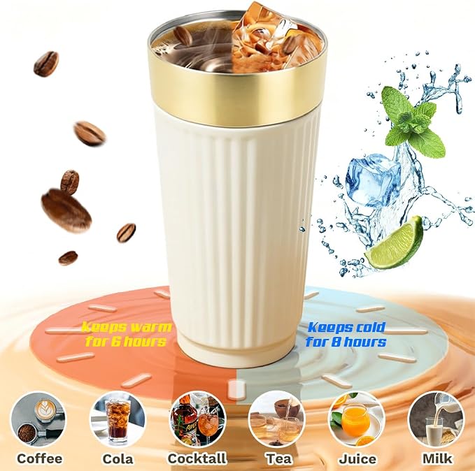 Vacuum Insulated Stainless Steel Travel Coffee Mug, Leak Proof Cup - Image 2
