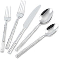 Silverware Set 40-Piece Bamboo Pattern Service by SILWELLSilverwareSet
