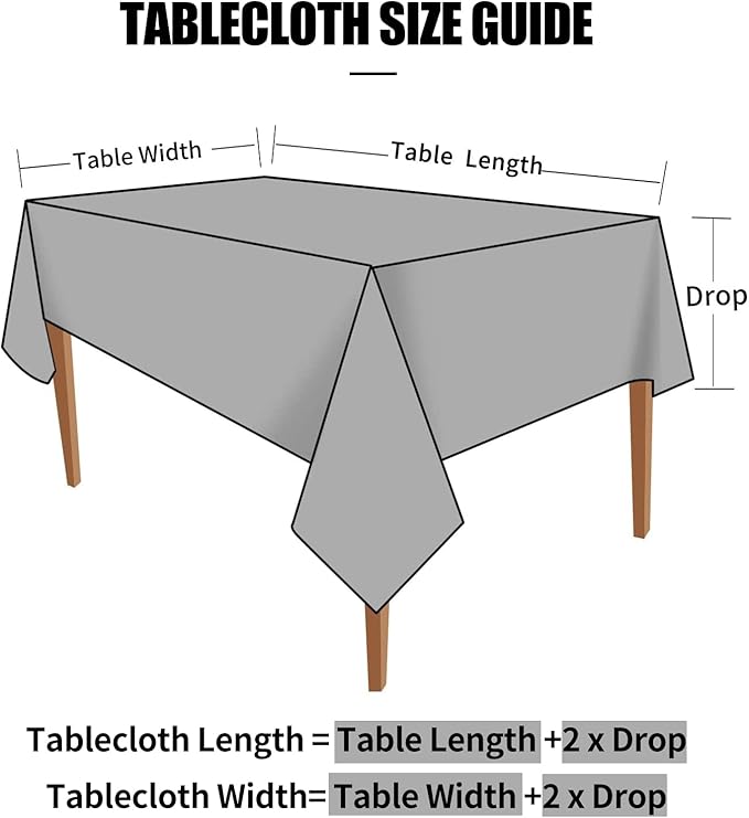 Smiry Rectangle Table Cloth, Waterproof Heavy Duty Vinyl Tablecloths, Wipeable Washable Table Cover for Kitchen and Dining Room (Black, 54" X 120")