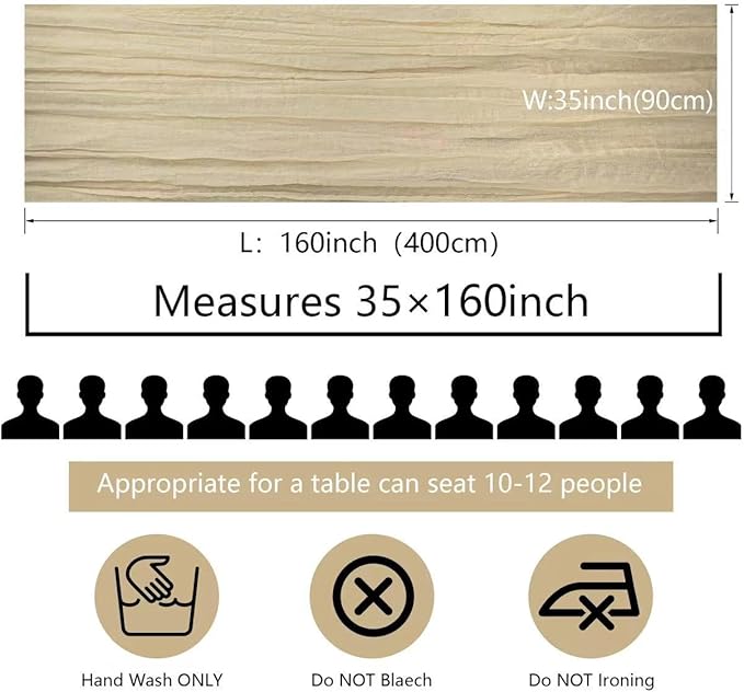 12 Pcs Beige Cheesecloth Table Runner 13ft Boho Gauze Cheesecloth Table Runner - Image 3