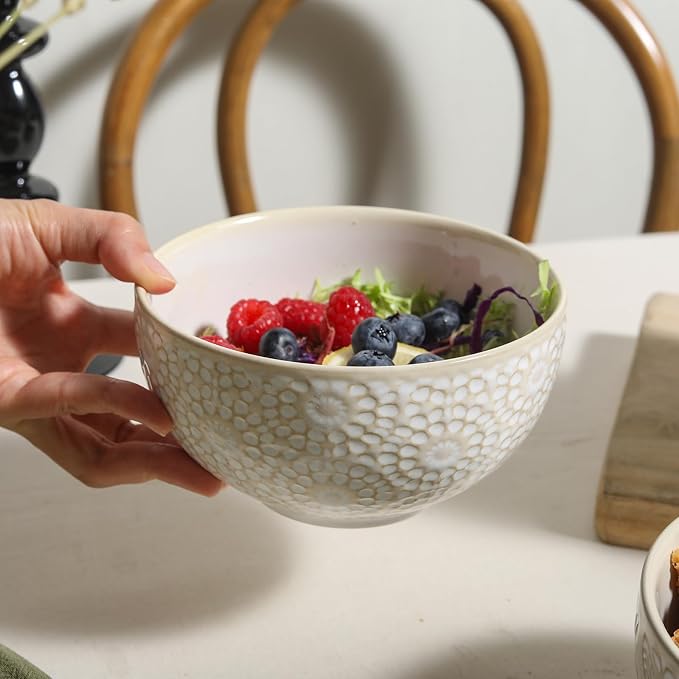 26 OZ Cereal Bowls Set of 4, Ceramic Soup Bowl - Image 6