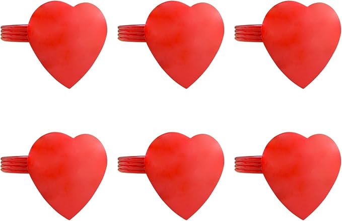 wonlex Valentine’s Day Napkin Rings Set of 6, Dinner Party, Serviette by wonlex