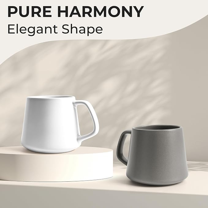 MIAMIO - Coffee Mugs Set of 4, Ceramic - Luxe | Large Ceramic Coffee Mugs - Image 6