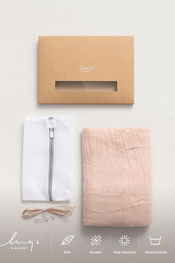 Ling's Moment Pink Gauze Cheesecloth Table Runner, 14FT | Blush Sheer Cheese - Image 7