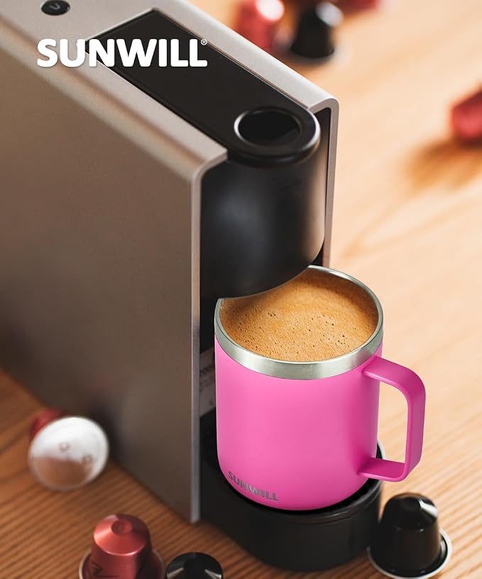 SUNWILL Insulated Coffee Mug, Stainless Steel 14 oz, Splash-Proof Lid | Keeps - Image 6