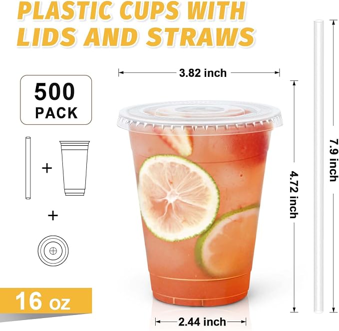 Clawsoff 16 oz 500 Count Disposable Plastic Cups - Image 2