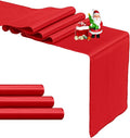 4-Pack Red Satin Table Runner 12 x 108 Inch Long Bright and Smooth Silk Fabric by Pufogu