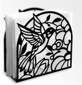 Hummingbird Decorative Black Metal Napkin Holder for Table, 4.9" x 4.9" x 2" Bird Flower Standing Napkin Holder for Home Kitchen Restaurant Picnic Party Coffee Bar Dining Room
