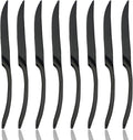 JASHII 18/10 Stainless Steel 8 Piece Mirror Polished Black Steak Knife Black by JASHII