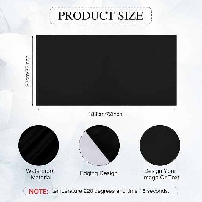 1 Pcs Black Sublimation Table Runners Blanks 36 x 72 Inch Polyester Table - Image 2