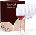 Red Wine Glasses Set of 4, 22oz, Hand Blown Premium Crystal Wine Glasses, red Stem,Thin Rim, Perfect for Red or White, Daily Use,Unique Wedding Anniversary or Birthday Gift