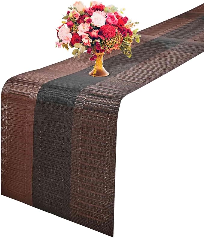 GIVERARE Table Runner, 12x53 in Heat-Resistant Woven Vinyl Long Tabletop by GIVERARE