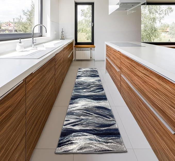 Keen Home Design Area Rugs - 2x18 Non-Shedding, Abstract Rugs for Kitchen, Living Room, Bedroom, Dining Room, Entryway - Size: 2'8" x 18', Multi