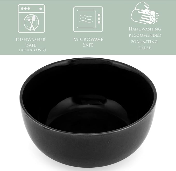 Elanze Designs Bistro Glossy Ceramic 6.5 inch Dinnerware Bowls Set of 4 - Image 2