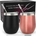 CHILLOUT LIFE 12 oz Stainless Steel Wine Tumblers 2 Pack by CHILLOUTLIFE