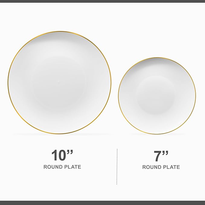 PLASTICPRO 64 Piece Combo Plates Set includes 32 7'' inch Plates & 32 10'' - Image 5