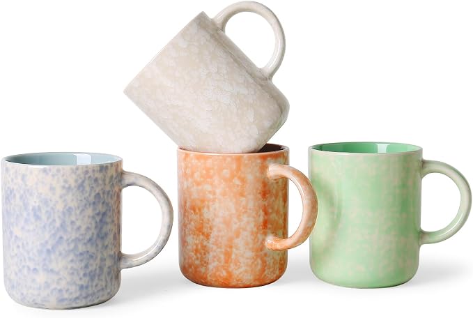 MONITO 17 OZ Coffee Mugs Set of 4, Ceramic Modern Coffee Mugs Set by MONITO