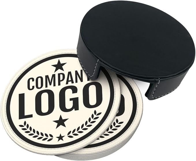 Custom Leather Coasters with Logo - Image 4