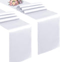 VACVELT White Satin Table Runners, 12x72 Inch, 2 Pack, Scalloped Edge | Silky by VACVELT
