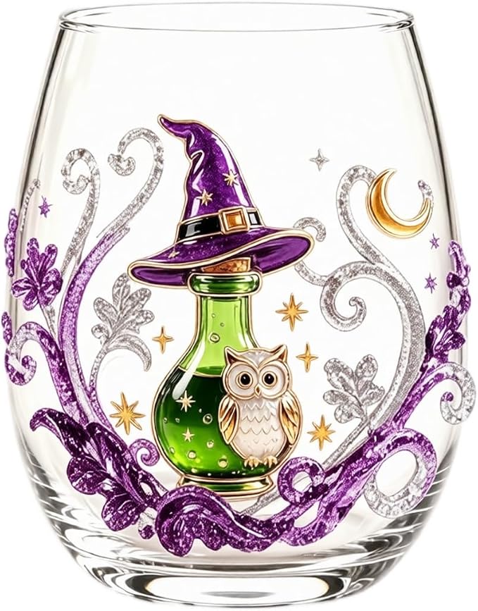 Halloween Printed Glass Cup, Ghost Pumpkin Themed Handleless Water Tumbler 15oz - Image 2