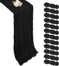 12 Pack Black Cheesecloth Table Runner 17 x 108 Inch | Boho Gauze Cheese Cloth by Pepmily